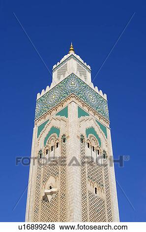 Stock Photo -  design frame construction minaret hassan mosque . Fotosearch