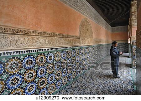 Stock Image -  design tiled corridor ali ben youssef bin yousuf . Fotosearch