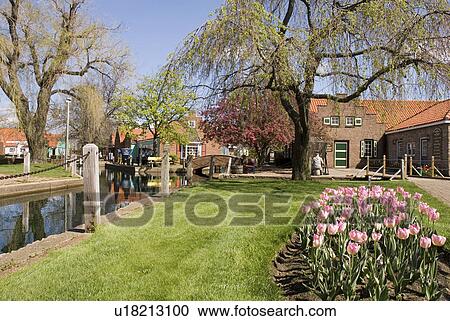 Stock Image -  family spring dutch village holland michigan usa. Fotosearch