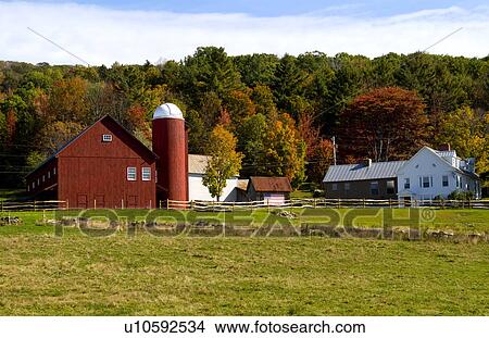 farm in fall color foliage weston vermont colour View Large Photo Image Picture - farm in fall color foliage weston vermont colour. Fotosearch