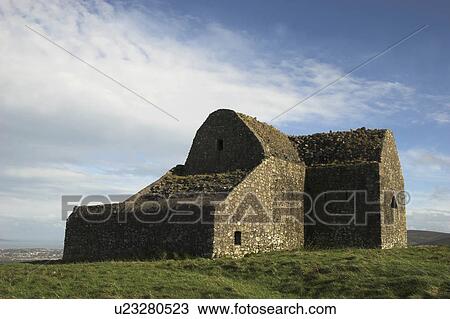 Stock Image -  fire ruined hunting lodge hill dublin known fire . Fotosearch