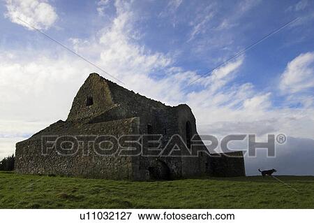 Stock Photo -  fire ruined hunting lodge hill dublin . Fotosearch