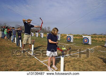 fire target archery shooting range 4h club fun View Large Photo Image Stock Photo - fire target archery shooting range 4h club fun. Fotosearch
