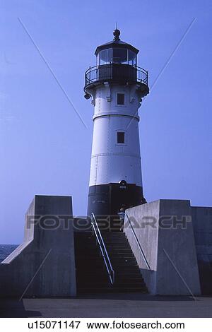 fitness lighthouse minnesota north pier light mn View Large Photo Image Stock Photo - fitness lighthouse minnesota north pier light mn. Fotosearch