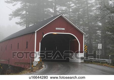 Stock Image -  fitness winter cresson bridge covered swanzey. Fotosearch
