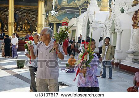 flowers people person myanmar shwedagon paya View Large Photo Image Stock Photo - flowers people person myanmar shwedagon paya . Fotosearch
