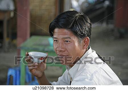 Stock Photo -  food people border man person myanmar drinking . Fotosearch