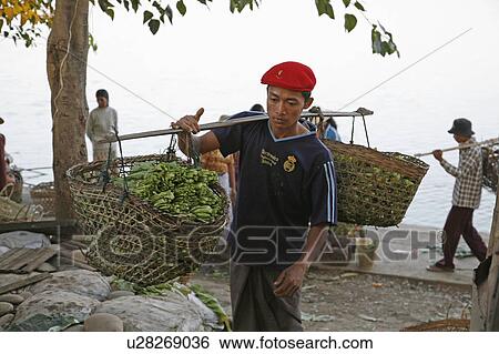 Stock Photograph -  food people border person myanmar traders river. Fotosearch