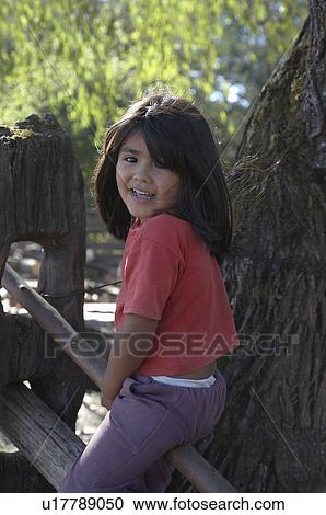 Stock Image -  girl child children chile mapuche indian chol . Fotosearch
