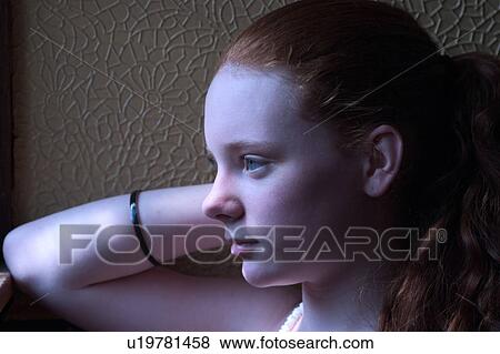 girl person face 13-15 years caucasian content View Large Photo Image Stock Photo - girl person face 13-15 years caucasian content. Fotosearch