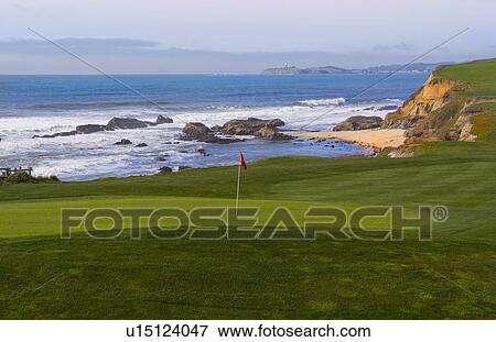 Stock Photo -  golf beauty scenic view golfing 18th green . Fotosearch