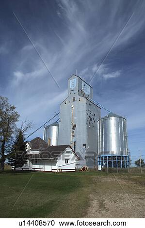 Stock Image -  grain elevator mccreary manitoba canada historic. Fotosearch