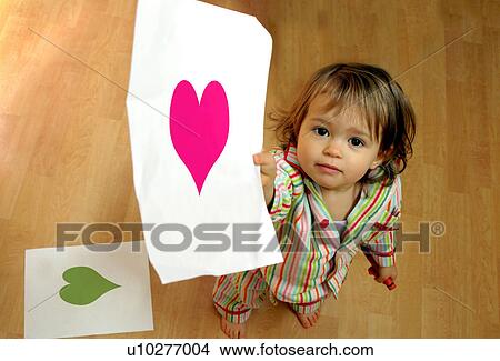 heart girl child art 3-4 years adorable artwork View Large Photo Image Picture - heart girl child art 3-4 years adorable artwork. Fotosearch