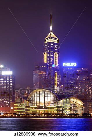 hong kong skyline victoria harbour dusk sar asia View Large Photo Image Stock Photo - hong kong skyline victoria harbour dusk sar asia. Fotosearch