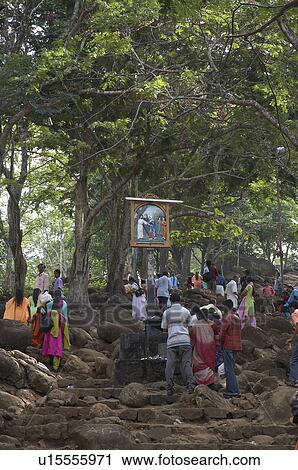 india faithfiul station cross pilgrimage hill View Large Photo Image Stock Image - india faithfiul station cross pilgrimage hill. Fotosearch