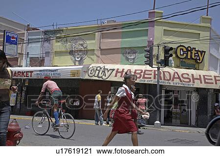 Stock Image -  jamaica shops in downtown montego bay west. Fotosearch