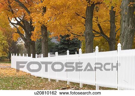 Stock Image -  leaf quaker cemetary grand isle vt vermont fence . Fotosearch