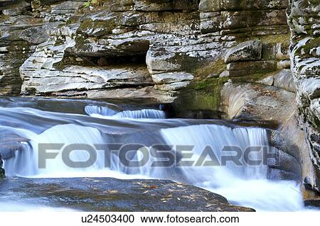 Stock Image -  lower ammonoosuc falls waterfall white mountains. Fotosearch