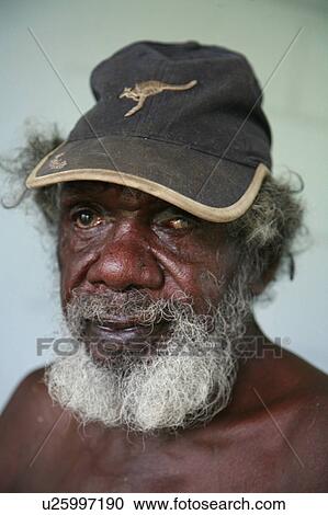 Stock Image -  man australia older aborigine community wugularr. Fotosearch
