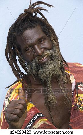 Stock Photo -  man rasta in dress st thomas us virgin islands. Fotosearch