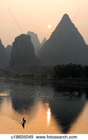 man sun male paddles bamboo raft lijiang river View Large Photo Image Stock Photo - man sun male paddles bamboo raft lijiang river . Fotosearch