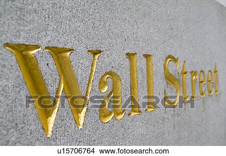 money gold letters wall street View Large Photo Image Picture - money gold letters wall street . Fotosearch