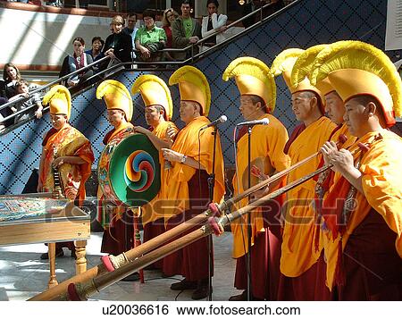 Stock Photograph -  music people asian buddhism buddhist ceremony. Fotosearch