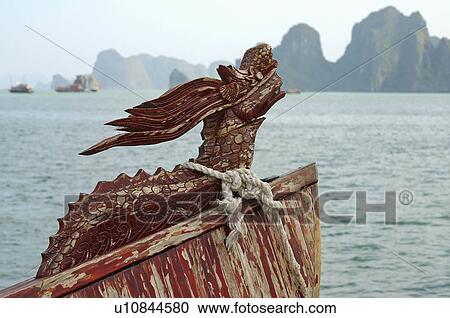 nature figurehead vietnamese junk boat halong View Large Photo Image Stock Image - nature figurehead vietnamese junk boat halong . Fotosearch