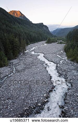 Stock Image -  nisqually river mount mt. rainier national park. Fotosearch
