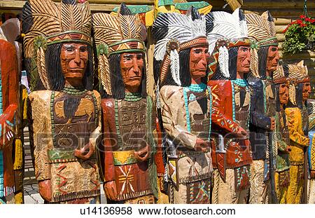Stock Photo -  old fashioned cigar store indian totem pole . Fotosearch