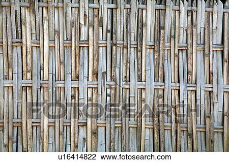 Stock Image -  people border person myanmar detail bamboo fence. Fotosearch
