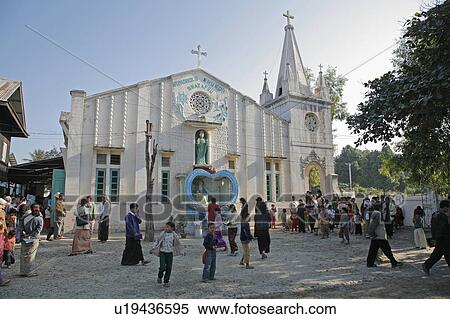 people border person myanmar sunday mass church View Large Photo Image Stock Photography - people border person myanmar sunday mass church. Fotosearch