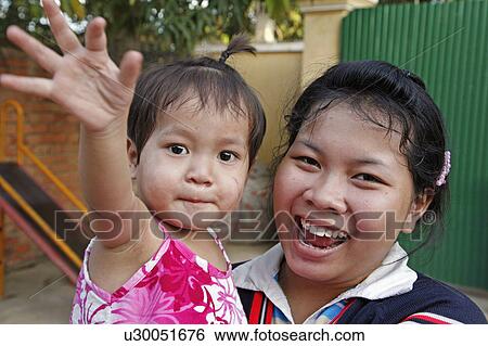 Stock Photograph -  people child person children cambodia phnom penh . Fotosearch