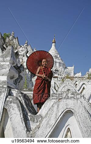 Picture -  people child person children myanmar boy monk . Fotosearch