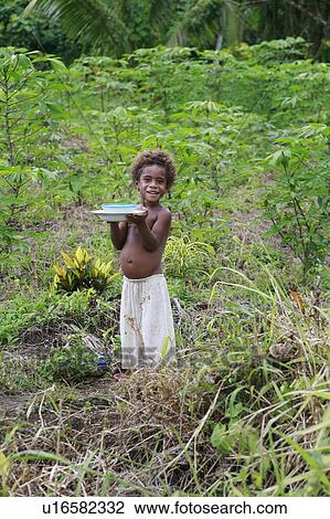 Stock Image -  people child person fiji taveuni pacific south. Fotosearch
