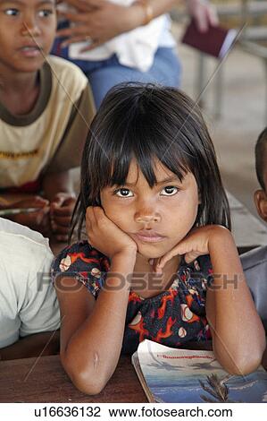 Stock Image -  people child person school children cambodia . Fotosearch