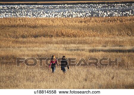 people children two girls walking snow geese View Large Photo Image Stock Photo - people children two girls walking snow geese. Fotosearch