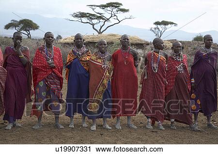 Stock Image -  people dance person women kenya masai . Fotosearch