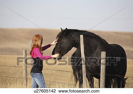people girl horse children young in scenic fall View Large Photo Image Stock Image - people girl horse children young in scenic fall. Fotosearch