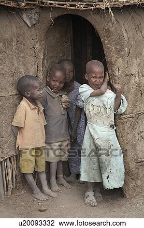 Stock Image -  people house child person children home kenya . Fotosearch