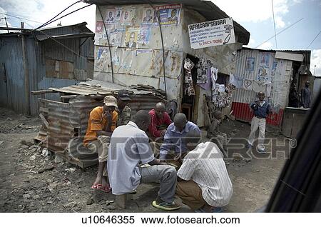 Stock Photography -  people person kenya men playing checkers mukuru. Fotosearch