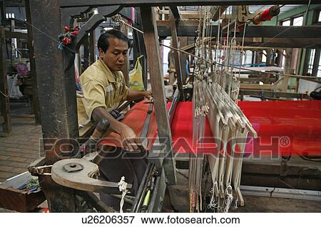 Stock Photo -  people person myanmar silk weaver work mandalay . Fotosearch