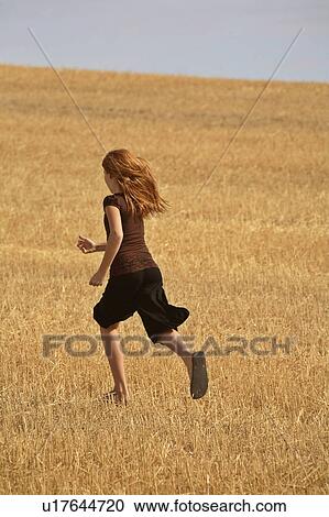 Stock Image -  people summer girl children young running . Fotosearch