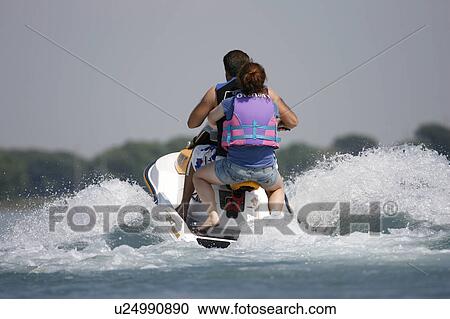 people summer girl man two young jet ski people View Large Photo Image Stock Image - people summer girl man two young jet ski people . Fotosearch