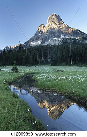 Stock Image -  pond below liberty bell mountain washington pass. Fotosearch