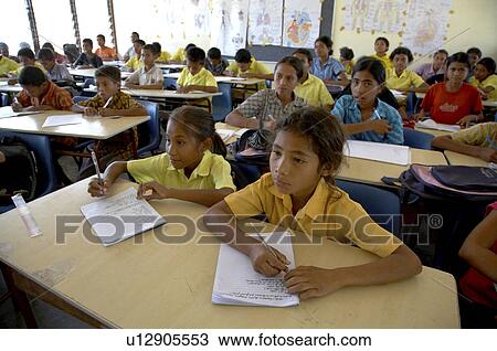 Stock Image -  school timor leste classroom primary usi takeno. Fotosearch