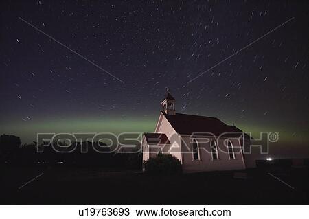 Stock Image -  star northern lights tracks over saint st. star . Fotosearch