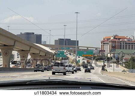 texas dallas high five freeway highway traffic View Large Photo Image Picture - texas dallas high five freeway highway traffic. Fotosearch
