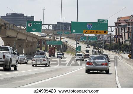 texas dallas high five freeway highway traffic View Large Photo Image Stock Image - texas dallas high five freeway highway traffic. Fotosearch