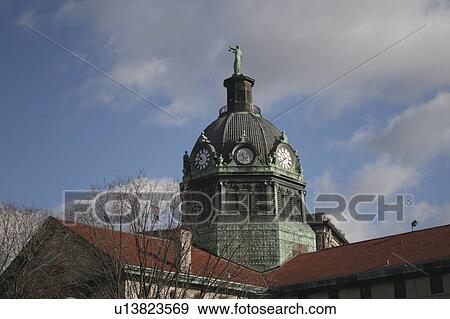 vintage clock cupola old courthouse binghamton View Large Photo Image Stock Photo - vintage clock cupola old courthouse binghamton. Fotosearch